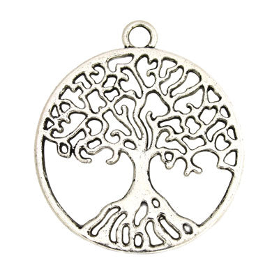 TREE OF LIFE CHARM 48 MM SILVER - 2 PC