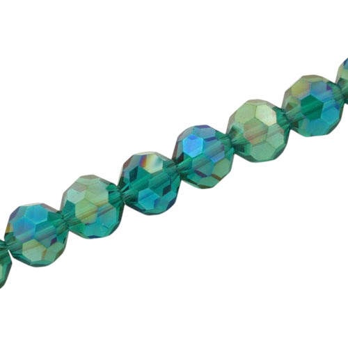 10 MM FACETED ROUND BEADS APPROX 72/PCS - TEAL AB