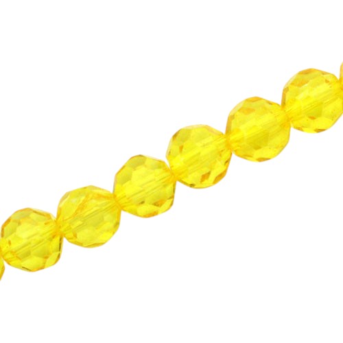 10 MM FACETED ROUND BEADS APPROX 72/PCS - YELLOW