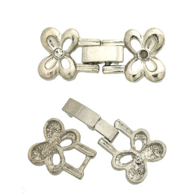 30 x 12 mm silver 2 strand clasp - 1 set