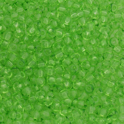 #6/0 ROCAILLES - APPROX 40G - TRANSPARENT PERIDOT