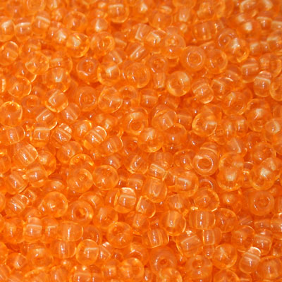 #8/0 ROCAILLES - APPROX 40G - TRANSPARENT LIGHT ORANGE