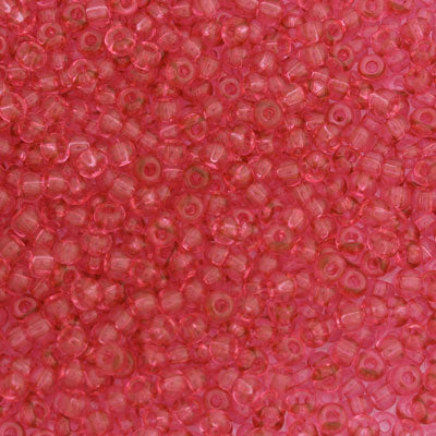 #8/0 ROCAILLES - APPROX 40G - TRANSPARENT SOLGEL PINK