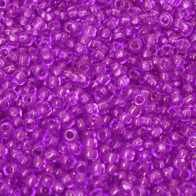 #8/0 ROCAILLES - APPROX 40G - TRANSPARENT PURPLE