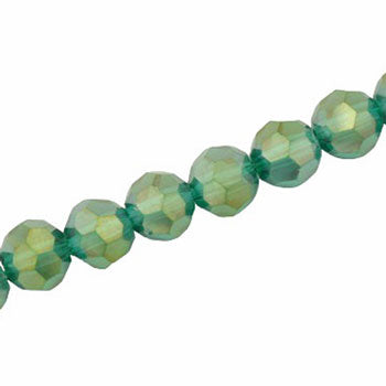 10 MM FACETED ROUND CRYSTAL BEADS APPROX 72/PCS - TEAL AB
