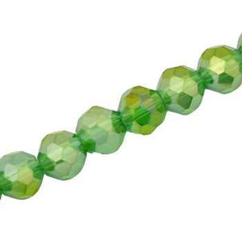 10 MM FACETED ROUND CRYSTAL BEADS APPROX 72/PCS - GREEN AB