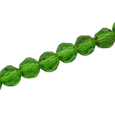 10 MM FACETED ROUND CRYSTAL BEADS APPROX 72/PCS - GREEN