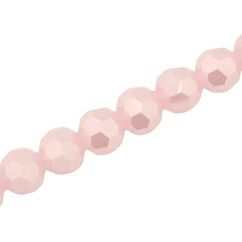 10MM FACETED ROUND CRYSTAL BEADS - APPROX 72/PCS  - ALABASTER PINK