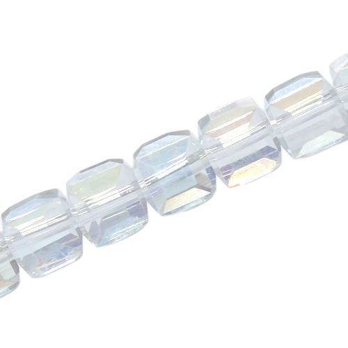 10 MM CUBE BEADS APPROX 80 PCS / AB