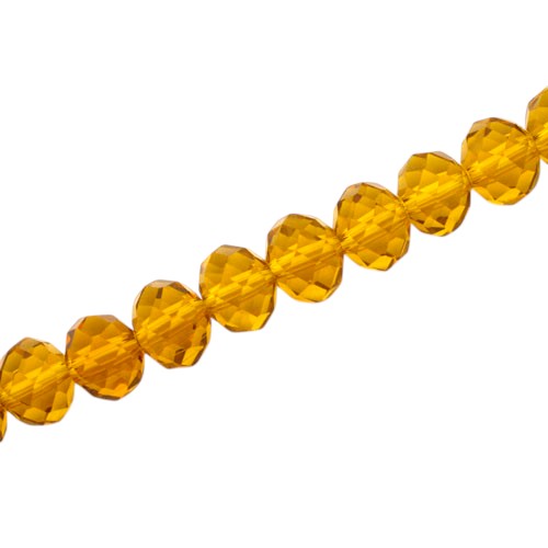 10 X 8 MM CRYSTAL RONDELLE BEADS AMBER - 72 PCS