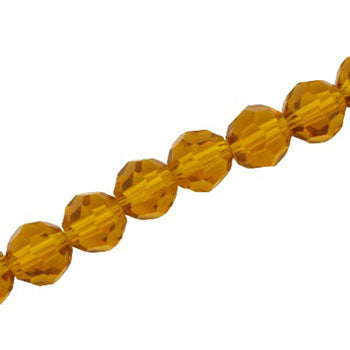 10 MM FACETED ROUND CRYSTAL BEADS APPROX 72/PCS - AMBER