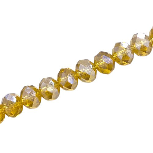 10 X 8 MM CRYSTAL RONDELLE BEADS AMBER AB - 72 PCS