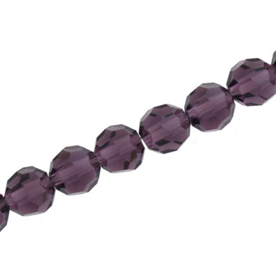 10 MM FACETED ROUND CRYSTAL BEADS APPROX 72/PCS -AMETHYST