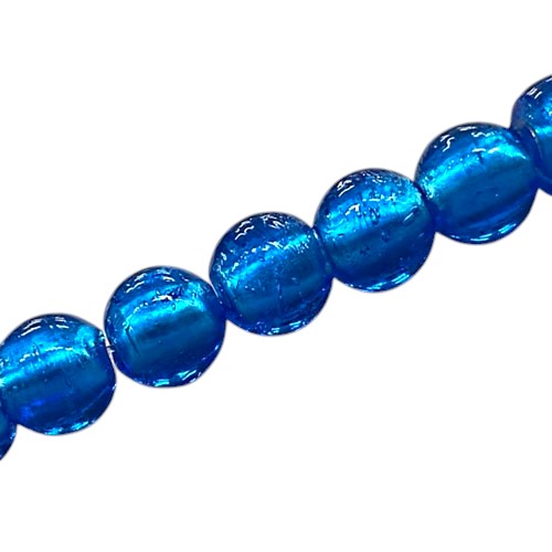 12 MM ROUND FOIL BEADS AQUA - 30 PCS