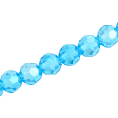 10 MM FACETED ROUND CRYSTAL BEADS APPROX 72/PCS - AQUA AB