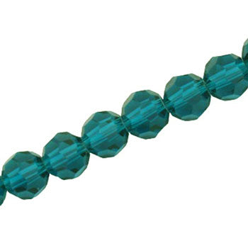 10 MM FACETED ROUND CRYSTAL BEADS APPROX 72/PCS - BLUE ZIRCON