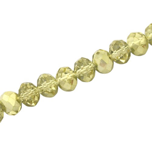 10 X 8 MM RONDELLE BEADS CRYSTAL METALLIC OLIVE - 60 PCS