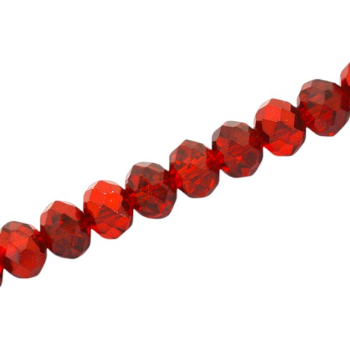 10 X 8 MM RONDELLE BEADS CRYSTAL METALLIC RED - 60 PCS