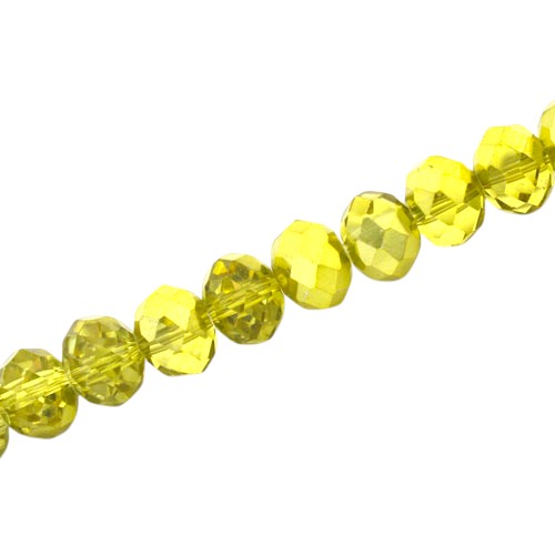 10 X 8 MM RONDELLE BEADS CRYSTAL METALLIC YELLOW - 60 PCS