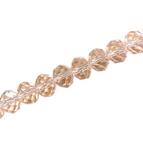 10 X 8 MM CRYSTAL RONDELLE BEADS CHAMPAGNE PINK - 72 PCS