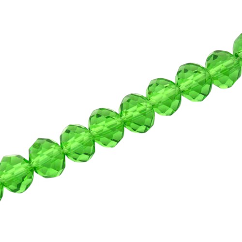 10 X 8 MM CRYSTAL RONDELLE BEADS GREEN - 72 PCS
