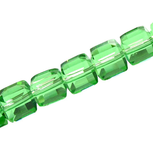10 MM CUBE BEADS APPROX 80 PCS / GREEN