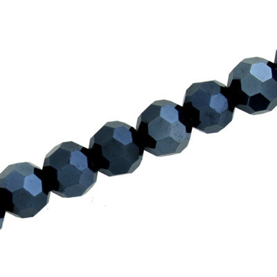 10 MM FACETED ROUND CRYSTAL BEADS APPROX 72/PCS - HEMATITE