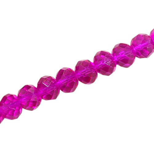 10 X 8 MM CRYSTAL RONDELLE BEADS HOT PINK - 72 PCS