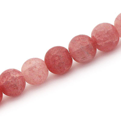 10 MM ROUND CRACKLE MIX / PINK - 42 PCS