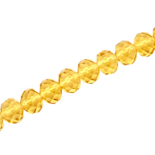 10 X 8 MM CRYSTAL RONDELLE BEADS LIGHT AMBER - 72 PCS