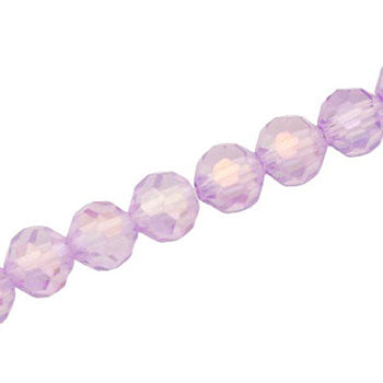 10 MM FACETED ROUND CRYSTAL BEADS APPROX 72/PCS - LIGHT PURPLE AB