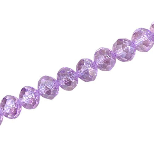 10 X 8 MM CRYSTAL RONDELLE BEADS LIGHT PURPLE AB - 72 PCS