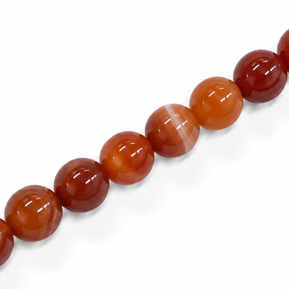 Agate Orange Beads 10mm Round Dyed – Approx 38pcs