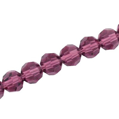 10 MM FACETED ROUND CRYSTAL BEADS APPROX 72/PCS - PLUM