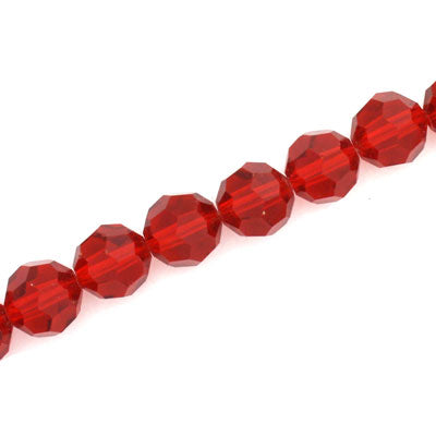10 MM FACETED ROUND CRYSTAL BEADS APPROX 72/PCS -RED