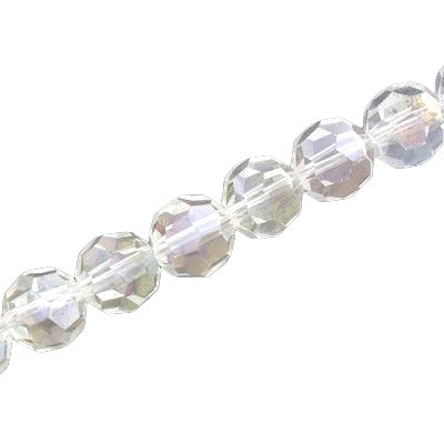 10 MM FACETED ROUND CRYSTAL BEADS APPROX 72/PCS - CRYSTAL  AB
