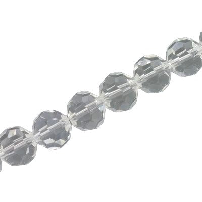 10 MM FACETED ROUND CRYSTAL BEADS APPROX 72/PCS - CRYSTAL