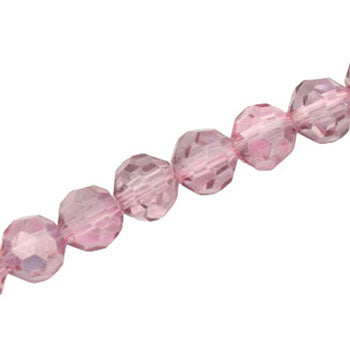 10 MM FACETED ROUND CRYSTAL BEADS APPROX 72/PCS - CRYSTAL METALLIC PINK