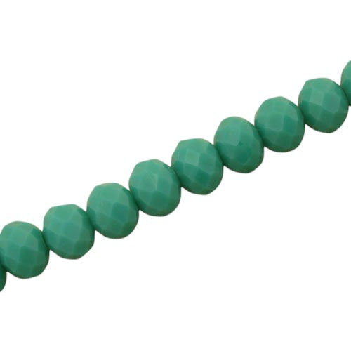 10 X 8 MM CRYSTAL RONDELLE BEADS OPAQUE GREEN TURQUOISE - 72 PCS