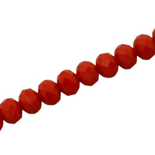 10 X 8 MM CRYSTAL RONDELLE BEADS OPAQUE RED - 72 PCS