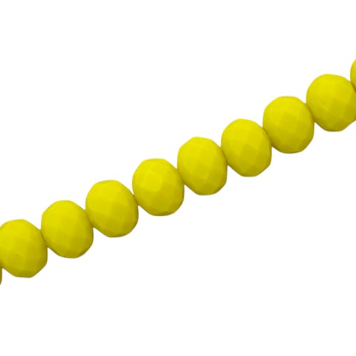 10 X 8 MM CRYSTAL RONDELLE BEADS OPAQUE YELLOW - 72 PCS