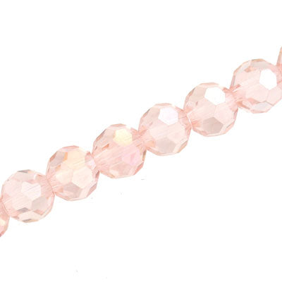 10 MM FACETED ROUND CRYSTAL BEADS APPROX 72/PCS - PINK AB