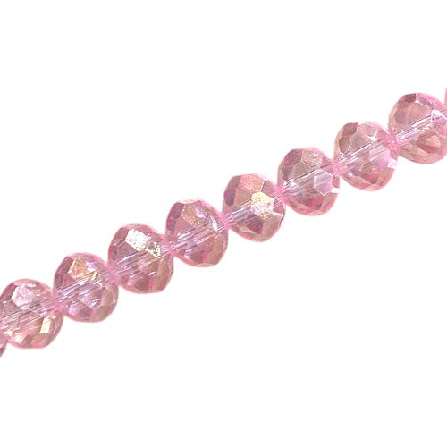 10 X 8 MM CRYSTAL RONDELLE BEADS PINK AB - 72 PCS