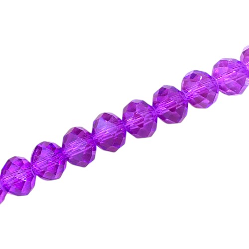 10 X 8 MM CRYSTAL RONDELLE BEADS PURPLE - 72 PCS