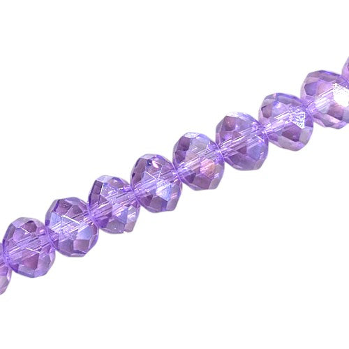 10 X 8 MM CRYSTAL RONDELLE BEADS PURPLE AB - 72 PCS