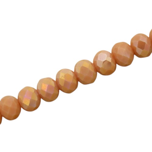 10 X 8 MM CRYSTAL RONDELLE BEADS PEARL APRICOT AB - 72 PCS