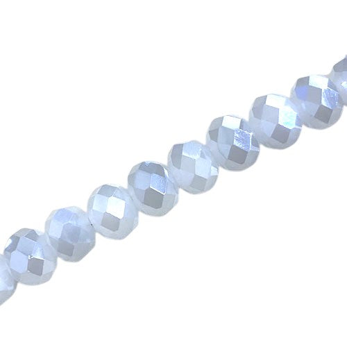 10 X 8 MM CRYSTAL RONDELLE BEADS PEARL LIGHT GREY - 72 PCS