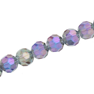 10 MM FACETED ROUND CRYSTAL BEADS APPROX 72/PCS - PURPLE IRIS