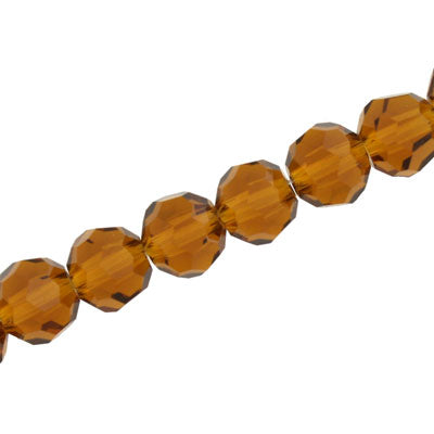 10 MM FACETED ROUND CRYSTAL BEADS APPROX 72/PCS - TOPAZ