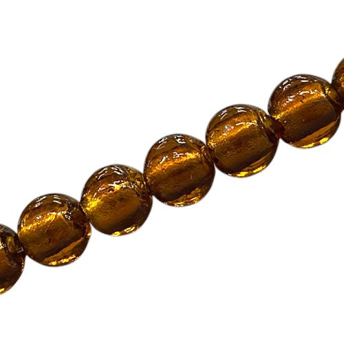 12 MM ROUND FOIL BEADS TOPAZ - 30 PCS